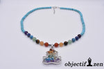 collier méditation howlite turquoise 7 chakras objectif-zen