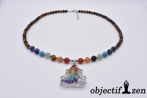 collier 7 chakras oeil de tigre objectif-zen