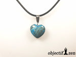 pendentif coeur 1.5 cm en chrysocolle