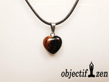 PENDENTIF COEUR 1.5 CM EN OBSIDIENNE MAHOGANY