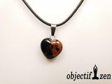 PENDENTIF COEUR 1.5 CM EN OBSIDIENNE MAHOGANY
