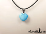 pendentif coeur 1.5 cm agate bleue objectif zen