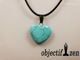 pendentif coeur 2 cm en howlite turquoise