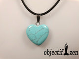 pendentif coeur 2 cm en howlite turquoise