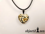 pendentif coeur 2 cm en jaspe dalmatien