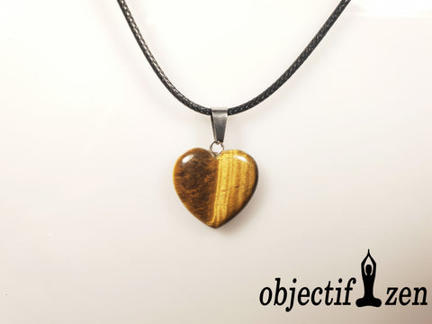 pendentif coeur 2 cm en oeil de tigre