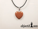 pendentif coeur 2 cm en pierre de soleil