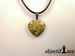 pendentif coeur 2 cm en unakite