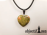 pendentif coeur 2 cm en unakite