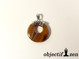 objectif-zen pendentif donut 2.8cm agate marron 