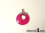 objectif-zen pendentif agate rose donut 2.8cm