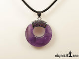 collier donut 2.8cm améthyste avec support objectif zen