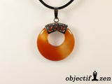 pendentif donut 2.8cm cornaline objectif-zen