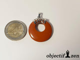 objectif-zen pendentif donut 2.8cm jaspe rouge