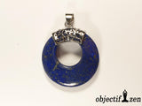 collier donut 2.8cm lapis-lazuli avec support objectif zen