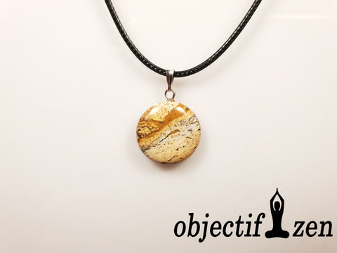 pendentif galet 2 cm en jaspe paysage