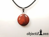 pendentif galet 2 cm en jaspe rouge