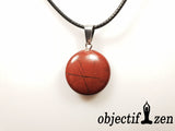 pendentif galet 2 cm en jaspe rouge