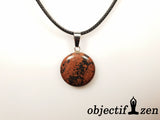 pendentif galet 2 cm en obsidienne mahogany