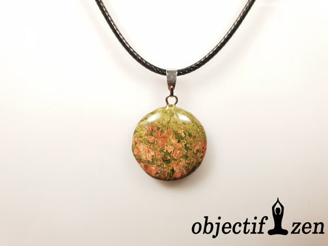 pendentif galet 2 cm en unakite