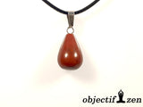 objectif zen pendentif goutte d'eau boule jaspe rouge