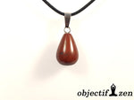 pendentif jaspe rouge goutte d'eau boule objectif-zen