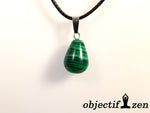 pendentif goutte d'eau boule malachite objectif zen