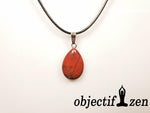 pendentif goutte d'eau en jaspe rouge