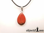 pendentif goutte d'eau en jaspe rouge
