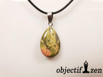 pendentif goutte d'eau en unakite