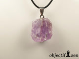 pendentif minerai brut améthyste claire lithothérapie objectif zen