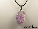 objectif zen pendentif minerai brut améthyste claire
