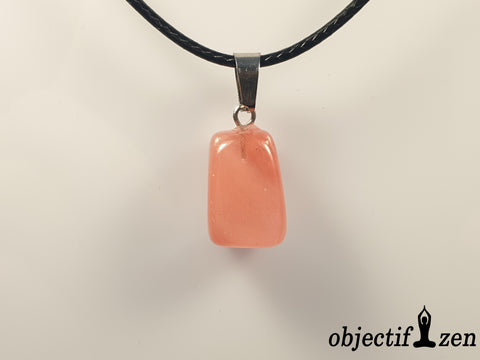 quartz cerise pendentif pierre roulée objectif zen
