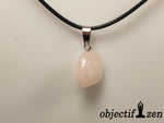 objectif zen pendentif pierre roulée quartz rose