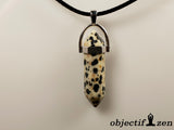 pendentif pointe jaspe dalmatien objectif zen