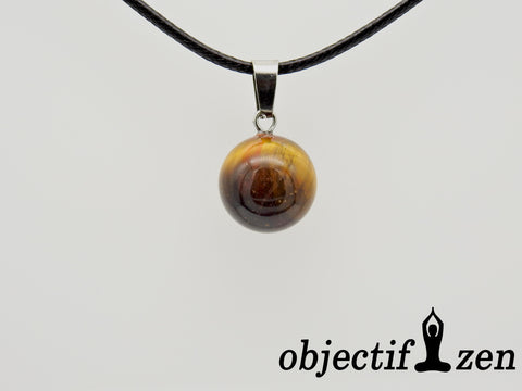 pendentif bille oeil de tigre objectif-zen