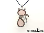 objectif zen pendentif quartz rose chat