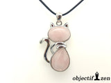 pendentif chat quartz rose objectif-zen