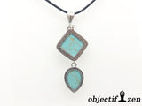 objectif zen pendentif duo howlite turquoise