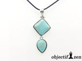 pendentif duo howlite turquoise objectif-zen