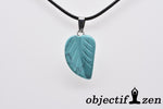 pendentif feuille howlite turquoise objectif-zen