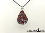 objectif zen pendentif floral jaspe rouge