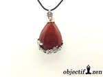 pendentif floral jaspe rouge objectif-zen