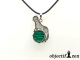 objectif zen pendentif malachite léopard 