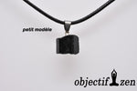 objectif zen pendentif pierre brute tourmaline noire 