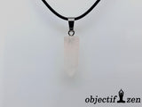 PENDENTIF "POINTE" QUARTZ ROSE