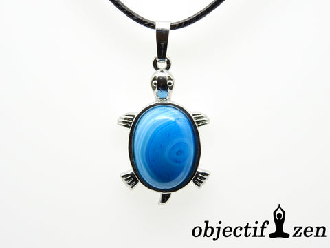 pendentif tortue agate bleue objectif zen