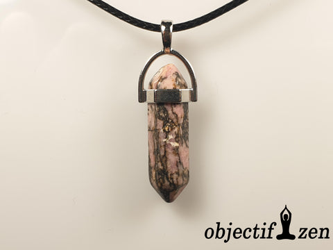 pendentif pointe rhodonite objectif zen