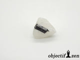 pierre naturelle brute tourmaline noire et quartz blanc objectif-zen